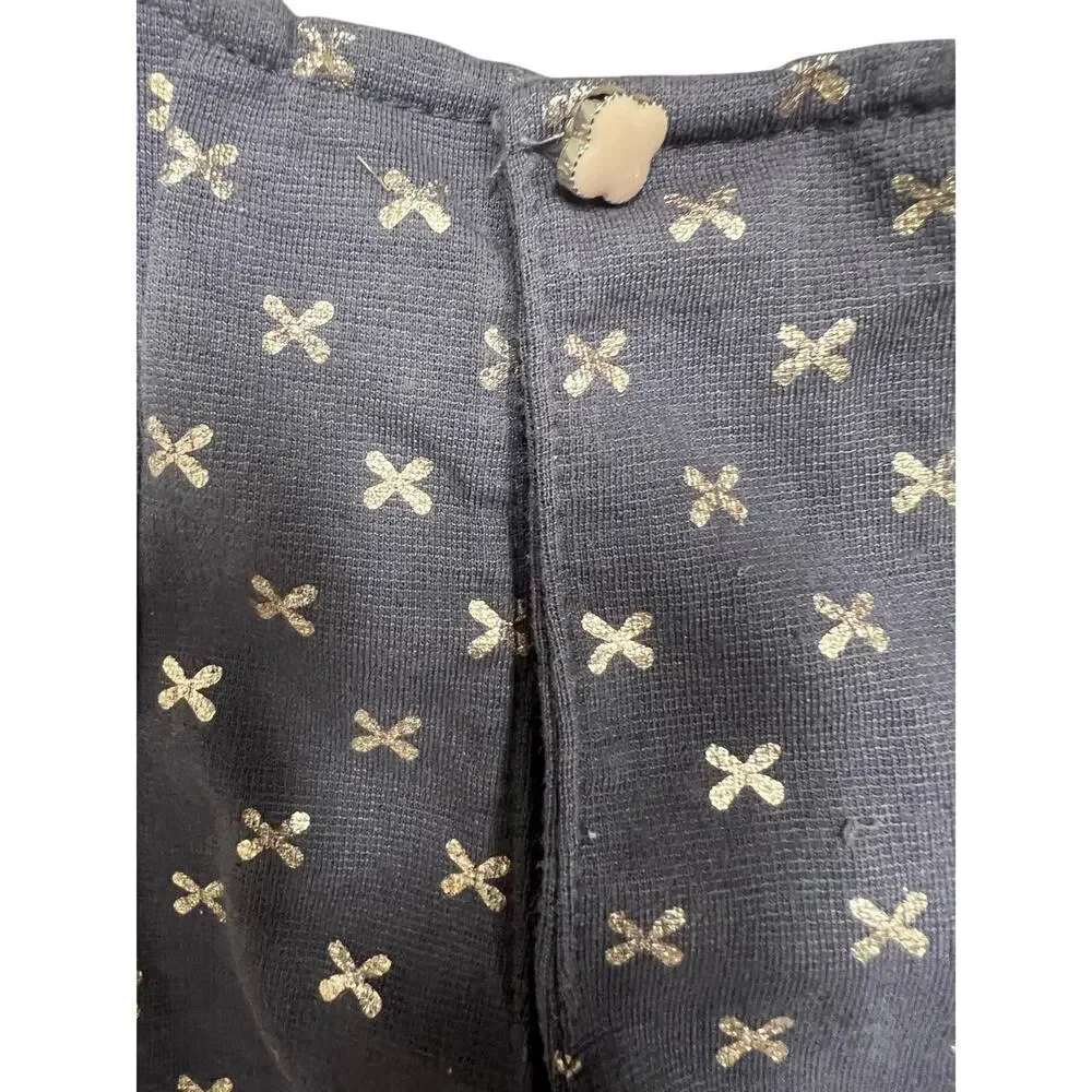 Catherine Malandrino gray scalloped dress gold foil bow sz 3T